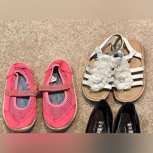 Summer bundle, 2 pairs girls size 11 sandals & water shoes!